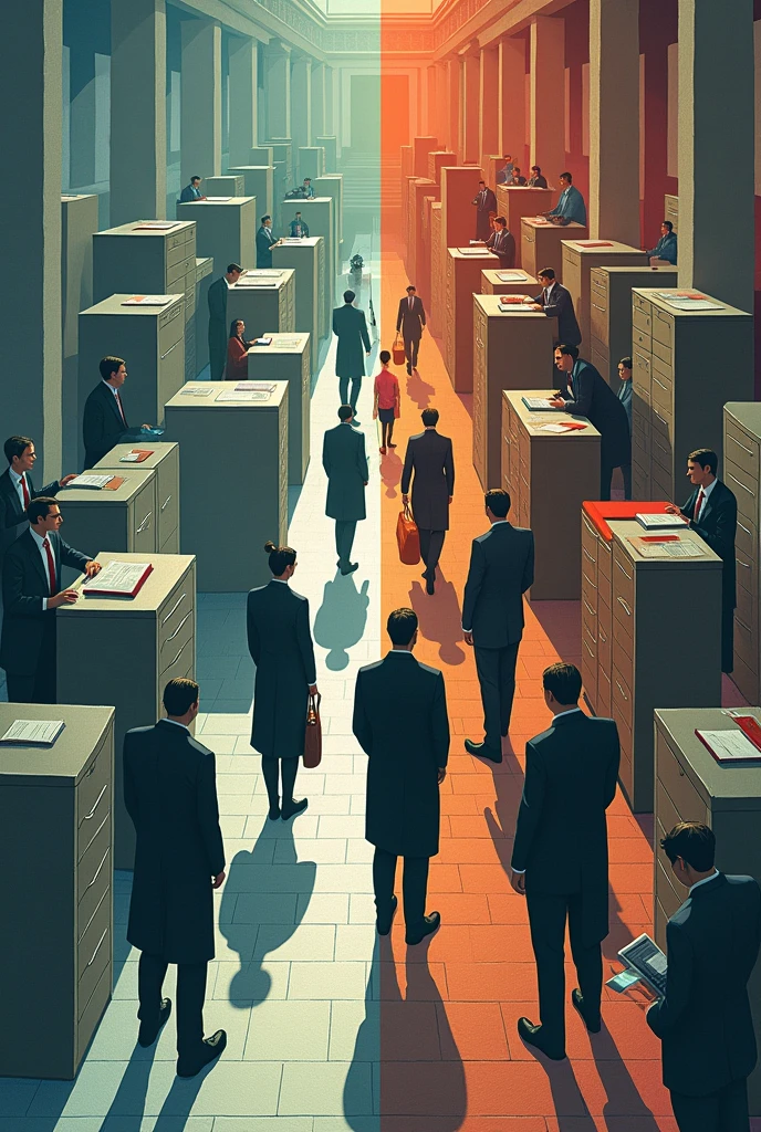 Create a picture of the advantages and disadvantages of bureaucracy theory