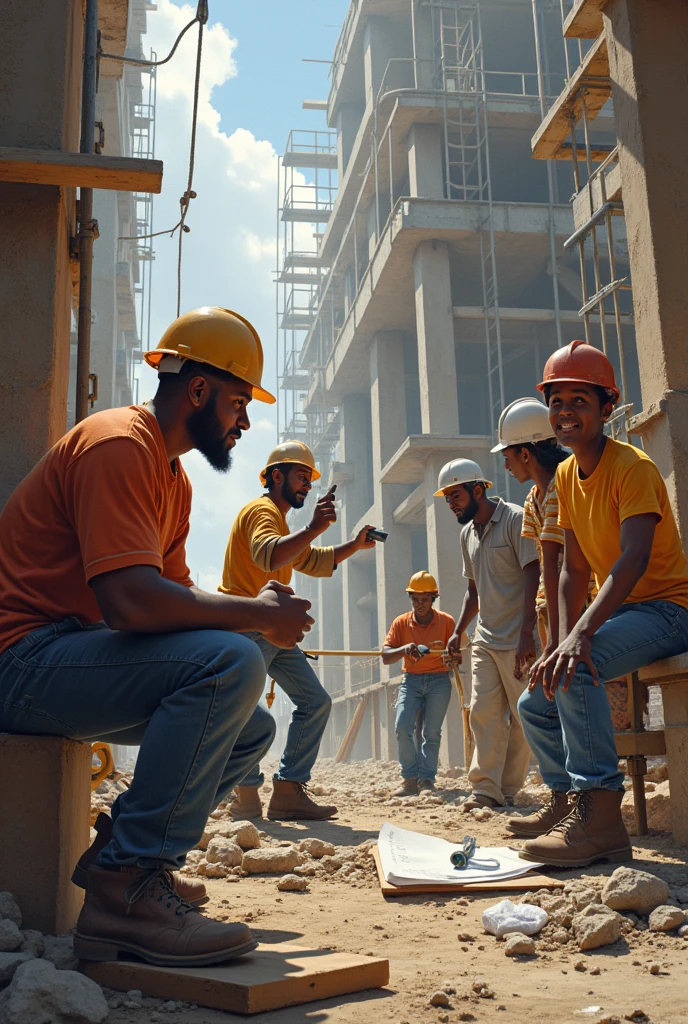 Work in the construction of human dignity, drawning.