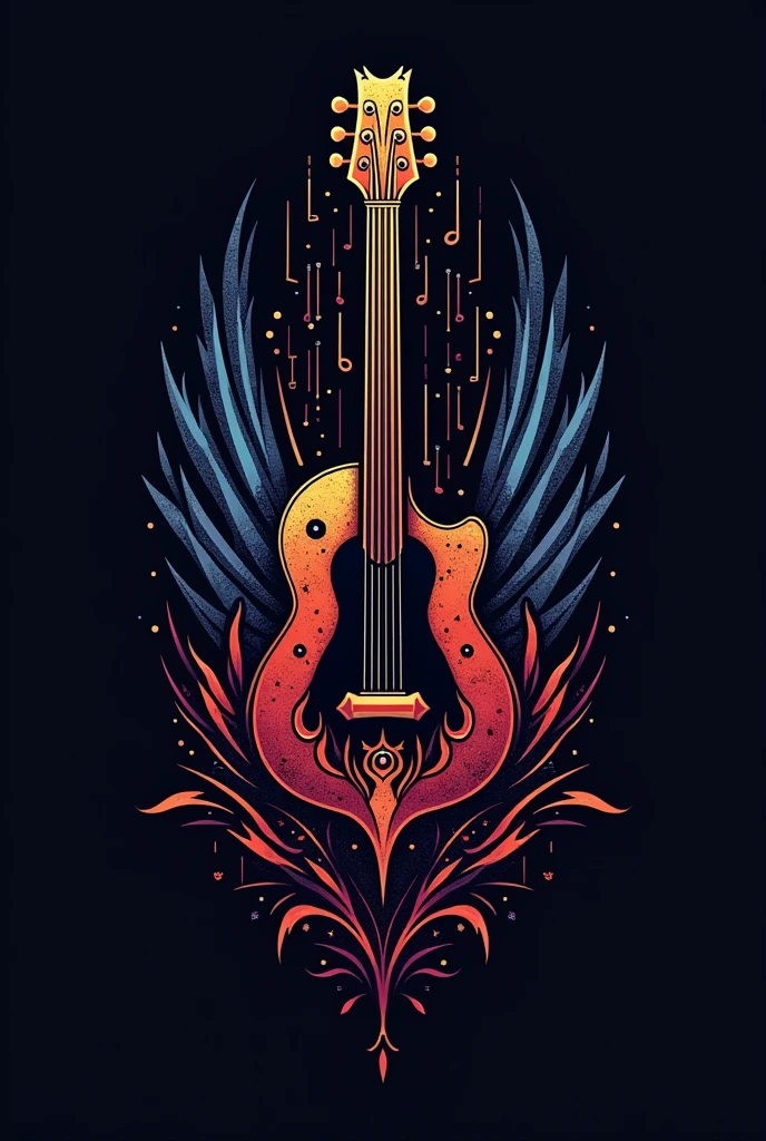 You can create a logo for a musical group that stands out with guitar backgrounds
