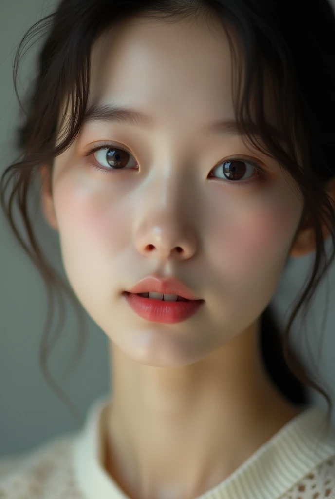 Zoom on the girl's face at the first prompt, gadis korea