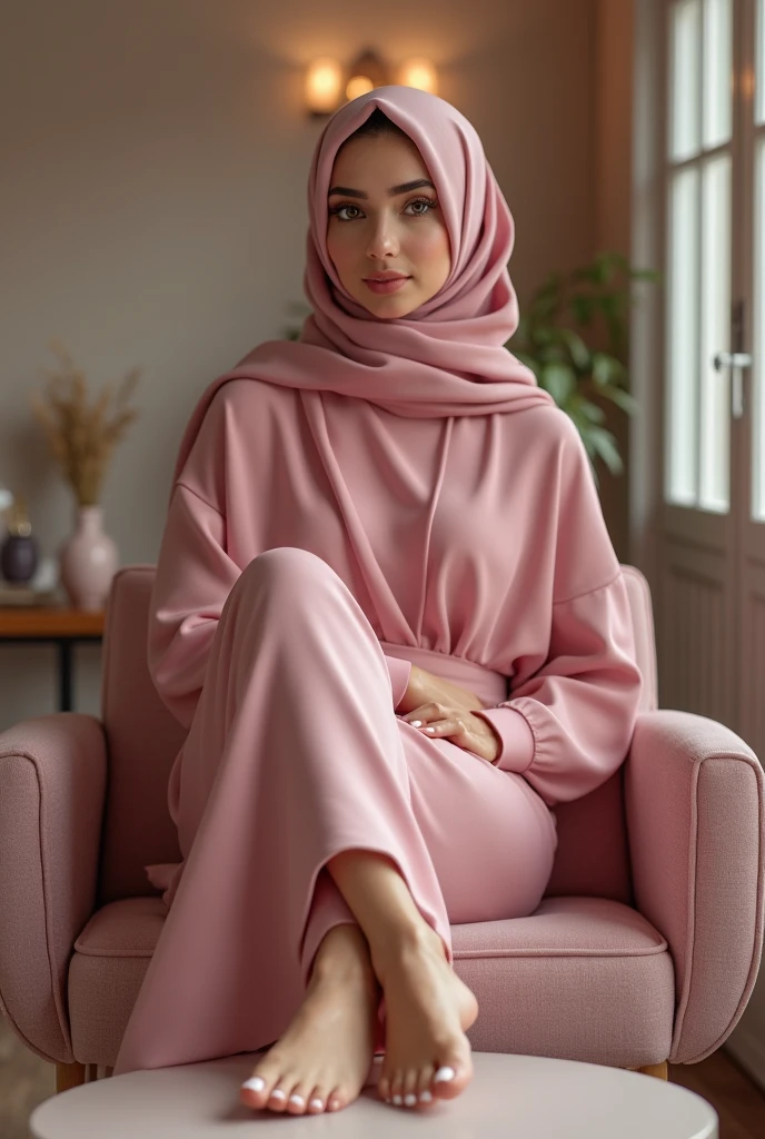 RAW, Best quality, high resolution, masterpiece: 1.3), beautiful Malay woman in hijab (iu:0.8),Best quality, high resolution, Masterpiece: 1.3, Beautiful hijabi malay girl, Masterpiece, Soft smile, Realistic, 1girl, charming eyes, glowing eyes, cut top, dress, parted lips, blush, night, sun, sun, big breasted girl, fashion outfit, sexy feminine,wear kebaya pink long neck, sitting in male toilet, pullover, long pants, pink high heels, highres,4k,HDR,1girl, photorealistic, realistic,sweat skin, wet clothes, wet body, big breast, ((full body))soaked, full body picture(from head to feet), dripping, smiling at viewer,