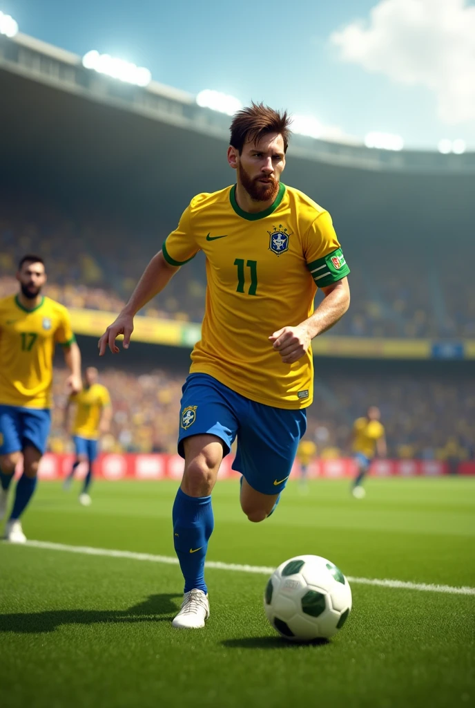 Messi playing for Brazil