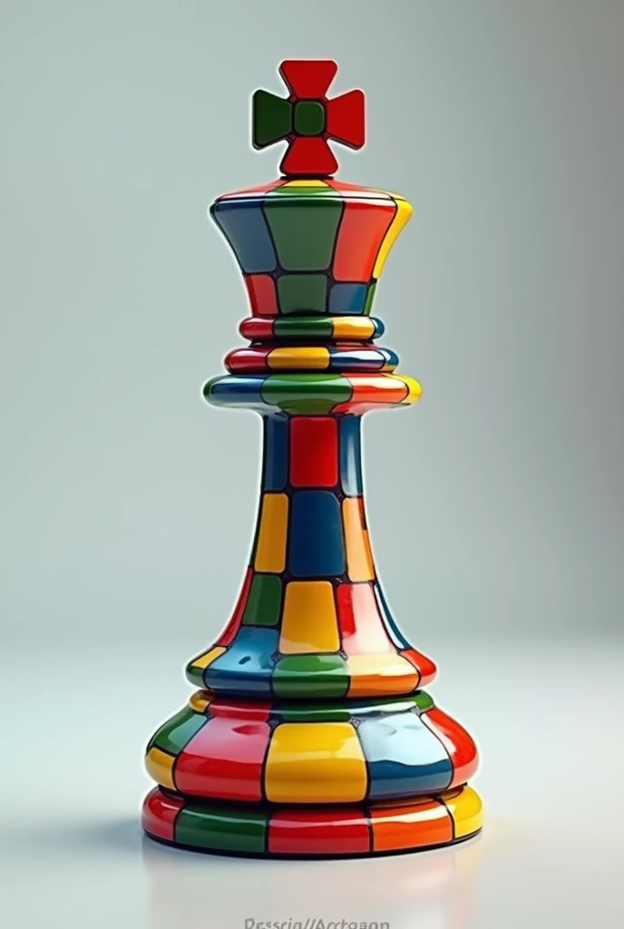 Chess pawn with rubik&#39;s cube colors
