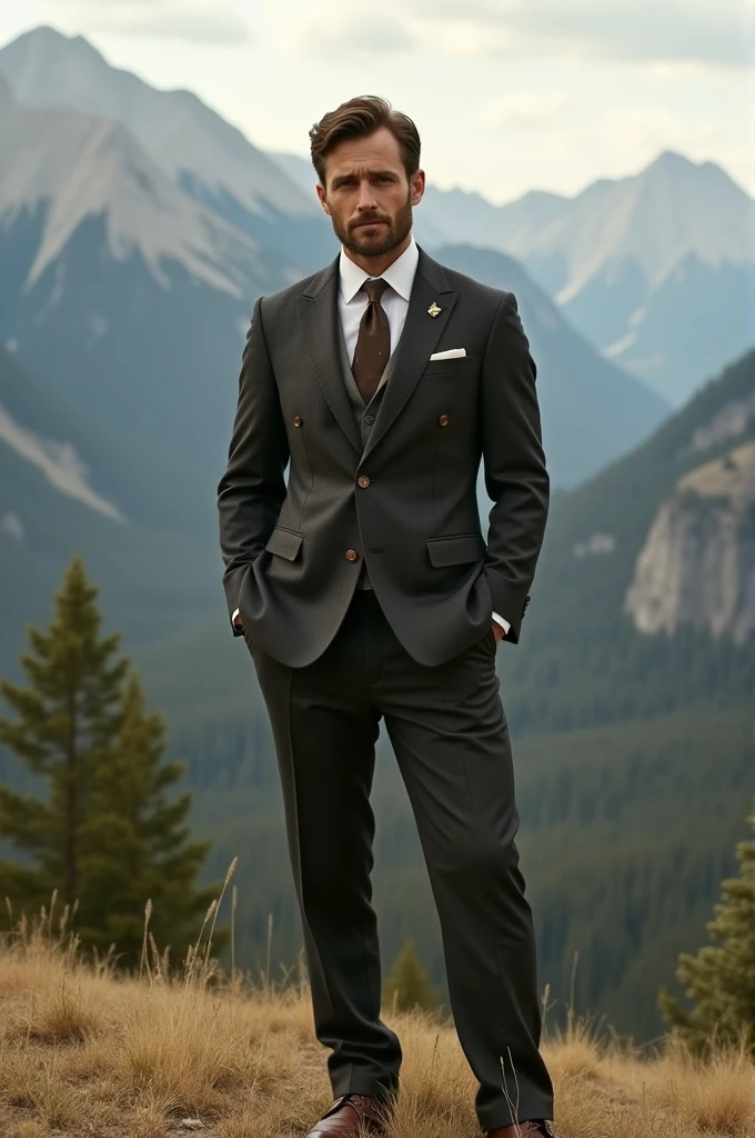 Groom&#39;s suit with tone inspired by the Yellowstone series 