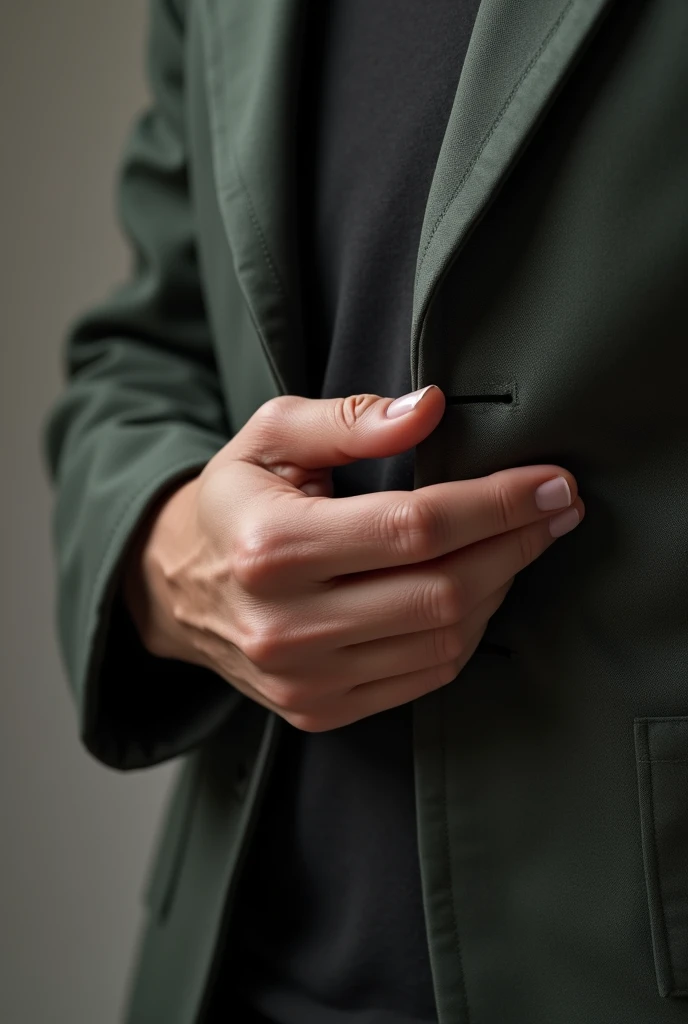 Hand holding a jacket