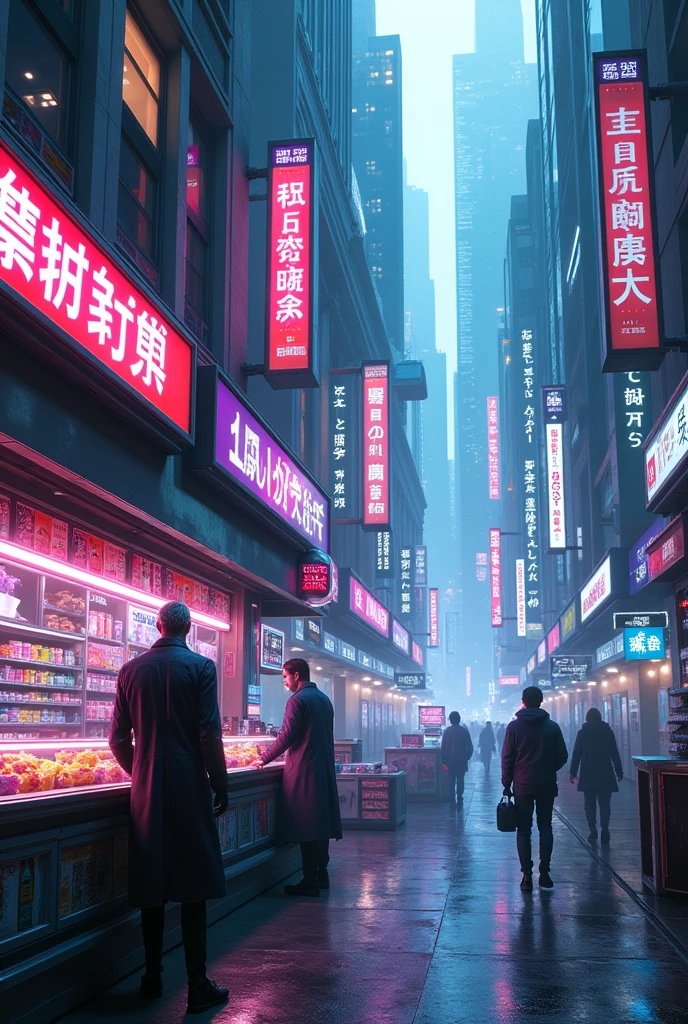 cyberpunk convenience store