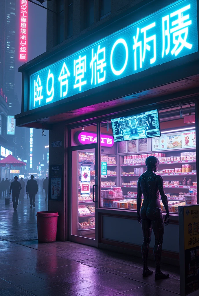 cyberpunk convenience store