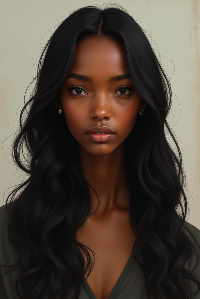 I want u to draw me got stariaght nose small lips andsmall eyes long hair and am tall am somali