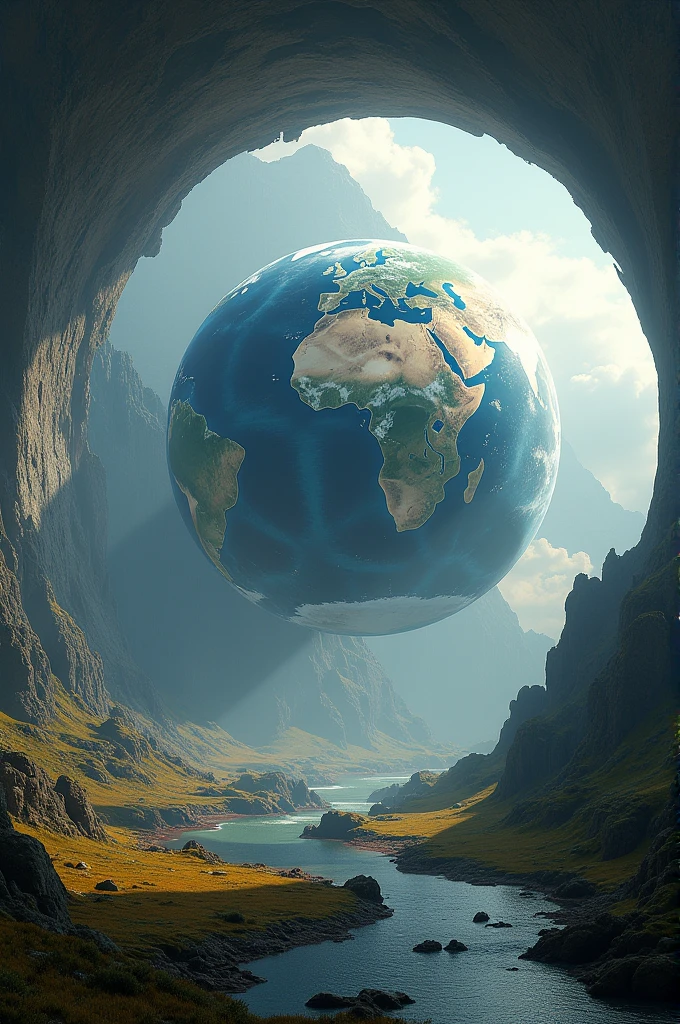 The planet earth but flat with a dome inside