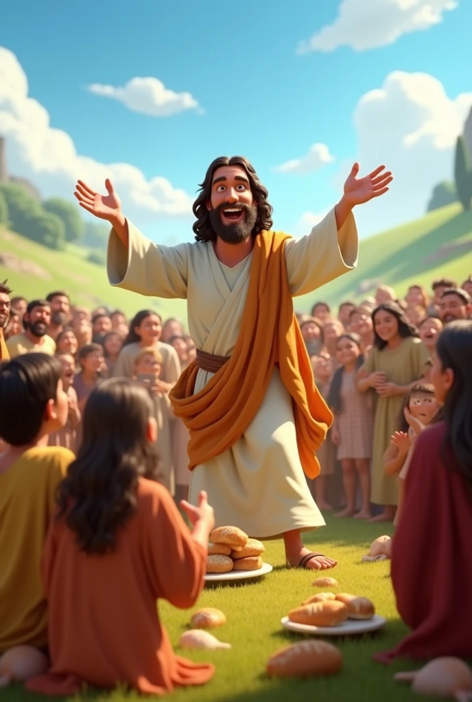 Jesus multiplying bread pixar Disney pixar cartoon 