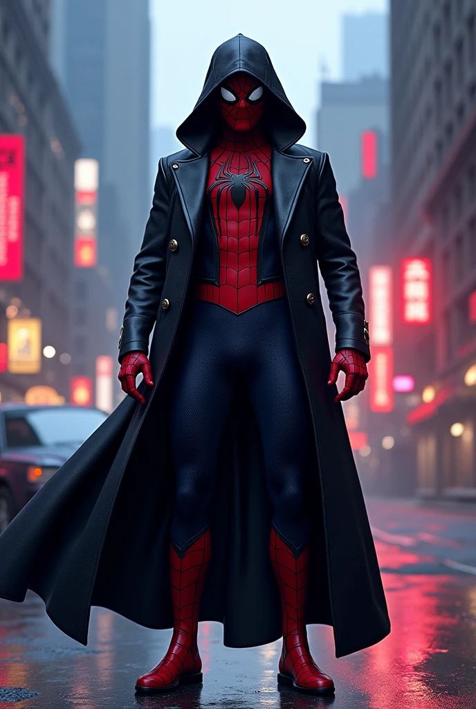 Spiderman with a coat