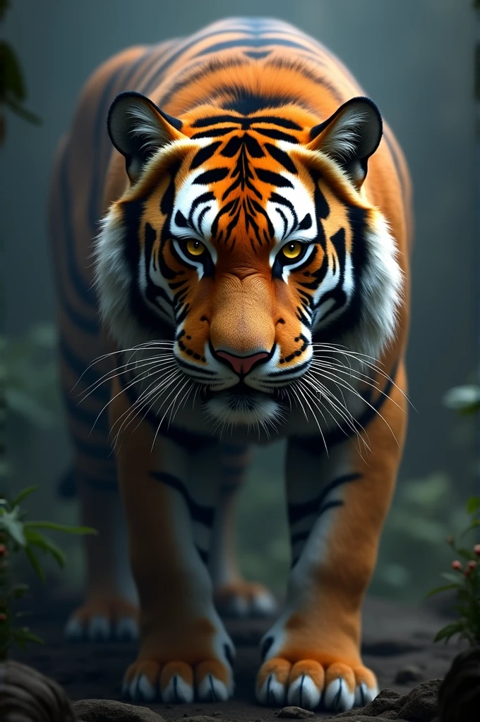 Tiger with scary eyes
