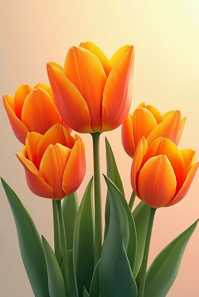 Create a drawing of some orange tulips, to use the image to paste it