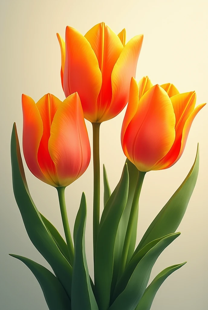 Create a drawing of some orange tulips, to use the image to paste it