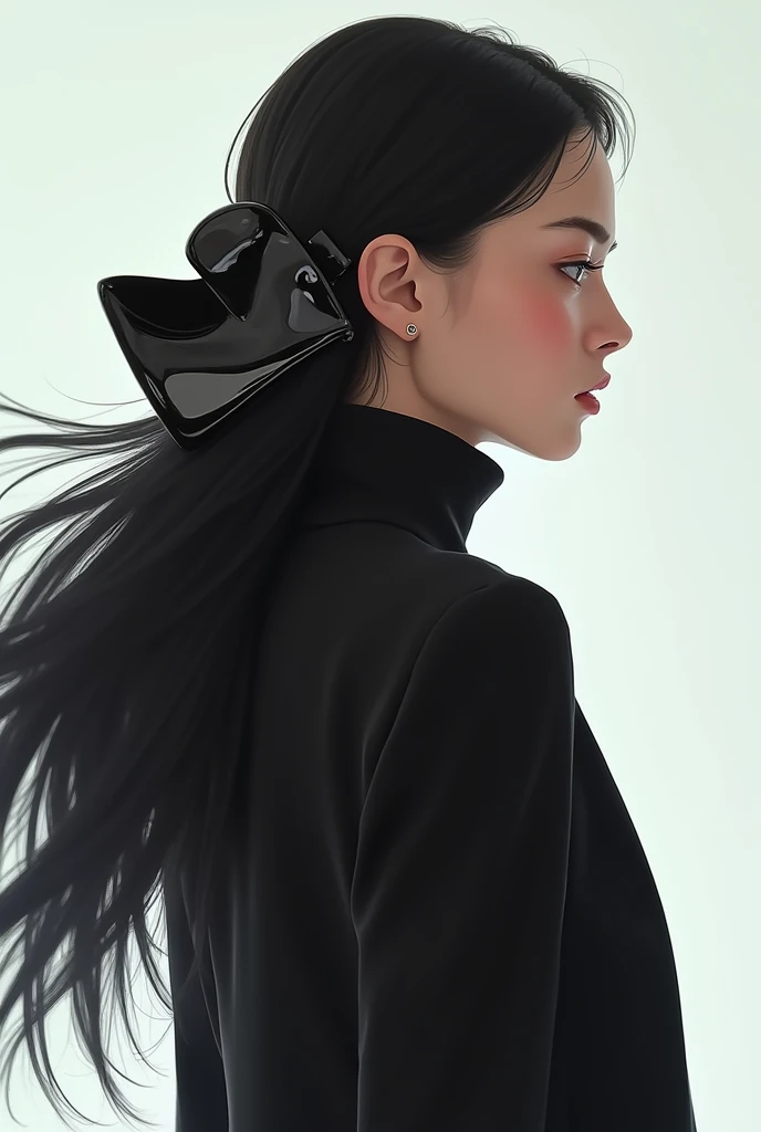 Woman's hair clipped by XXL claw clip
