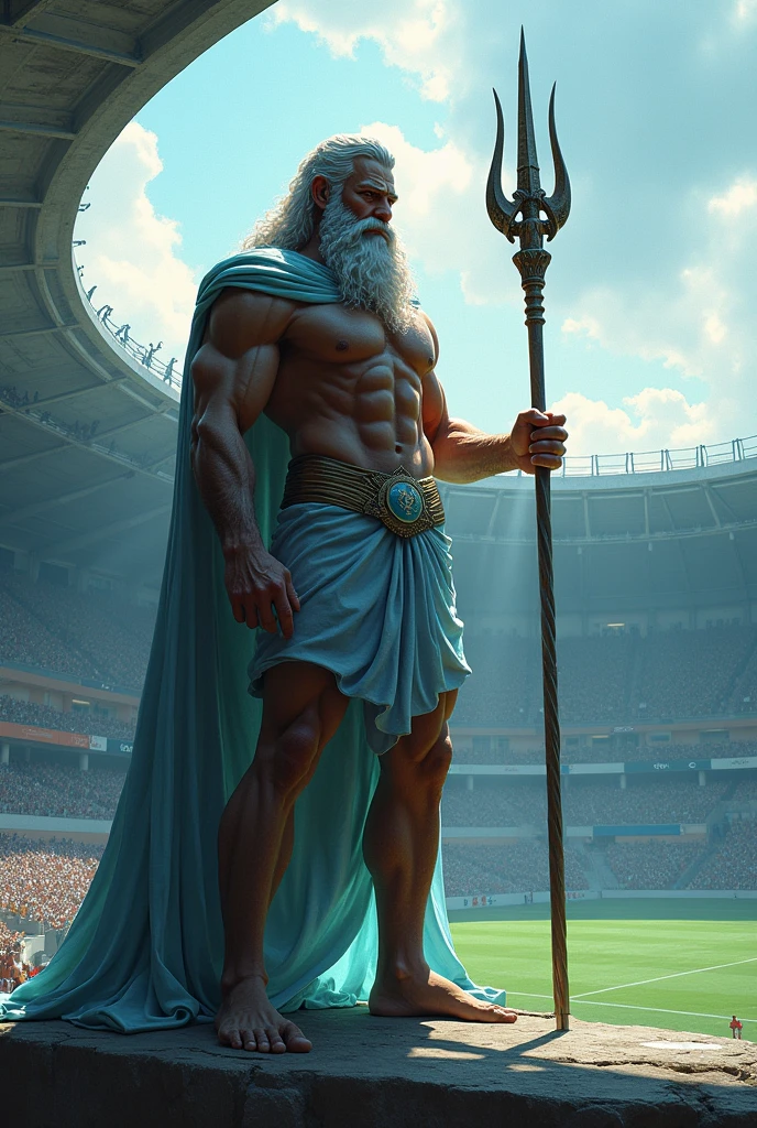 Le dieu grec poseidon dans le stade vélodrome de Marseille 