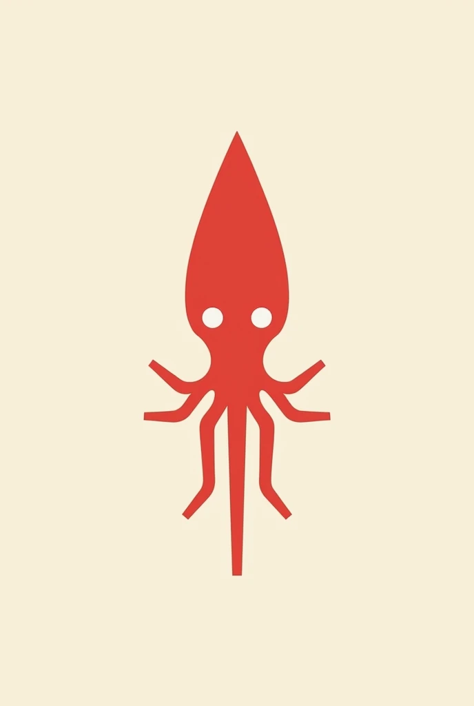 Logo featuring a minimalist red squid with the number 6