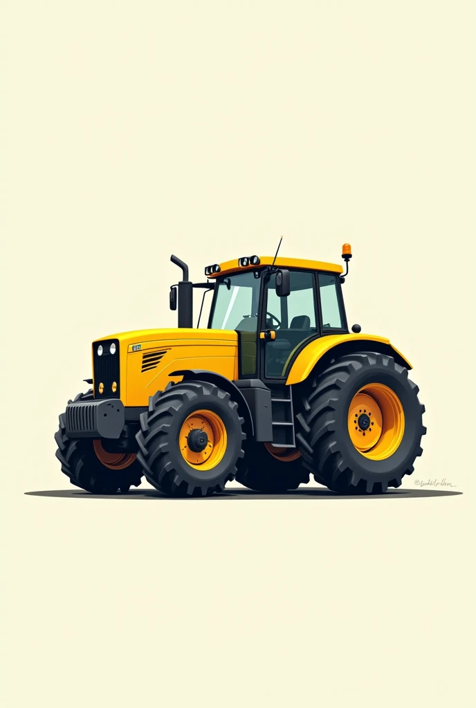 Yellow tractor in 2d profile
