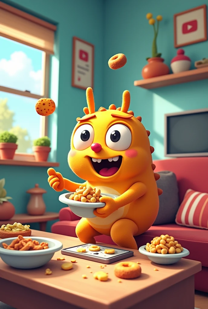 Cartoon analysis affecting YouTube eating time
