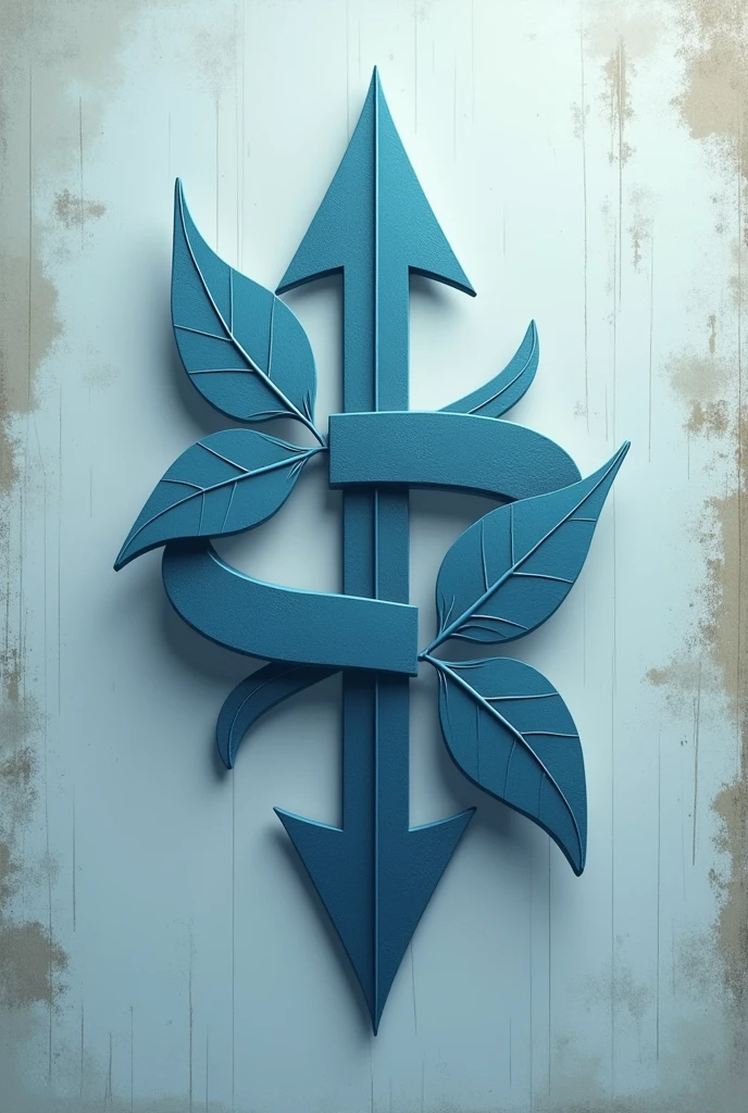 logo two arrows with leaves animated blue tone scratches