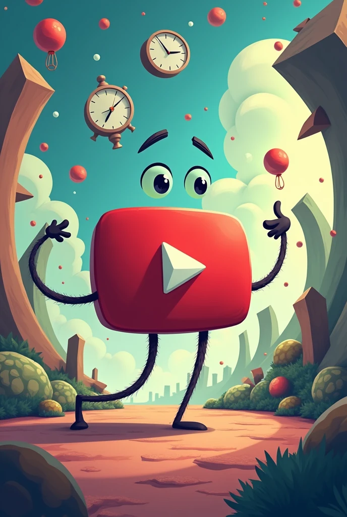 Cartoon analysis affecting YouTube logo eating time