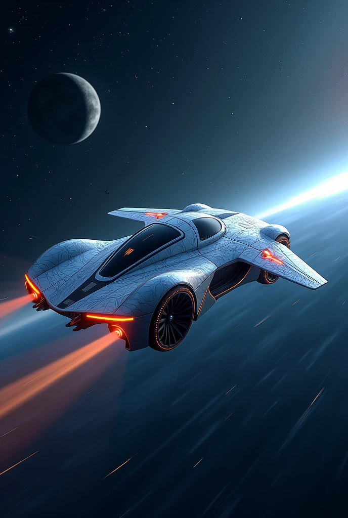 Do you remember the car I told you about?, has to be flying to another galaxy and the ultra-technological panels in the car, with wings