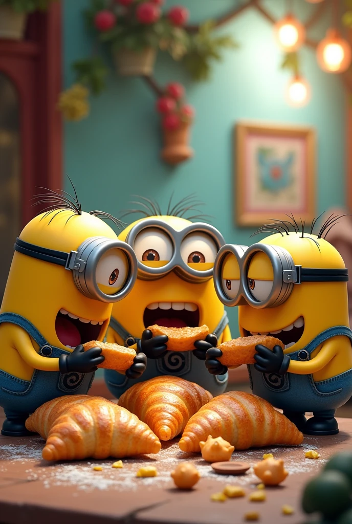 Minions eating empanadas
