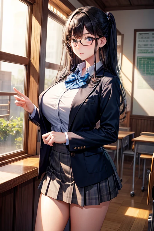 anime female character in School uniform, with short skirt,
BREAK
, nakamuramisaki, double tail, Glasses, black fur, (beautiful,huge_old:1.3), milf,
BREAK
, 1 girl, Alone, standing in the garden, Whole body, full figure,
BREAK
, beautifully detailed illustration of a cozy and meticulously decorated school classroom with warm lighting, vibrant colors, and a cozy atmosphere.
BREAK
, School uniform, high thighs, burezaa jacket (blazer), bow, School uniform, bowtie, shoes, moccasins, Love,
BREAK
, beautiful detailed eyes, beautiful detailed lips, extremely detailed eyes and face, long eyelashes,
BREAK
, half: oil painting, atmospheric lighting, dream color palette, detailed interior decoration, calm and peaceful environment,
BREAK
, (Best Quality,4k,8k,High resolution,masterpiece:1.2), ultra detailed,