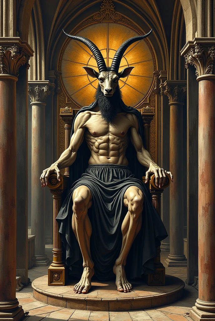 Draw Baphomet in the classic style of Christianity