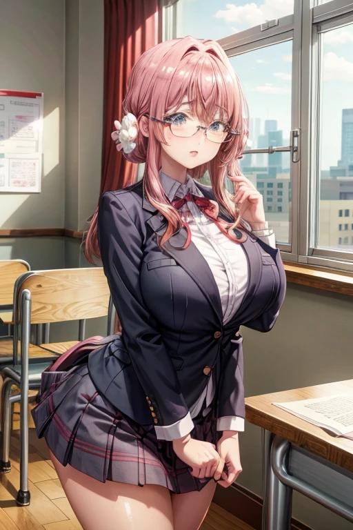 anime female character in School uniform, with short skirt, 
BREAK
, nakamuramisaki, double tail, Glasses, black fur, (beautiful,huge_old:1.3), milf,
BREAK
, 1 girl, Alone, standing in the garden, Whole body, full figure,
BREAK
, beautifully detailed illustration of a cozy and meticulously decorated school classroom with warm lighting, vibrant colors, and a cozy atmosphere.
BREAK
, School uniform, high thighs, burezaa jacket (blazer), bow, School uniform, bowtie, shoes, moccasins, Love,
BREAK
, beautiful detailed eyes, beautiful detailed lips, extremely detailed eyes and face, long eyelashes,
BREAK
, half: oil painting, atmospheric lighting, dream color palette, detailed interior decoration, calm and peaceful environment,
BREAK
, (Best Quality,4k,8k,High resolution,masterpiece:1.2), ultra detailed,