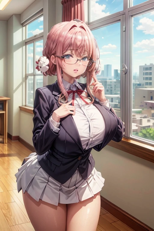 anime female character in School uniform, with short skirt, 
BREAK
, nakamuramisaki, double tail, Glasses, black fur, (beautiful,huge_old:1.3), milf,
BREAK
, 1 girl, Alone, standing in the garden, Whole body, full figure,
BREAK
, beautifully detailed illustration of a cozy and meticulously decorated school classroom with warm lighting, vibrant colors, and a cozy atmosphere.
BREAK
, School uniform, high thighs, burezaa jacket (blazer), bow, School uniform, bowtie, shoes, moccasins, Love,
BREAK
, beautiful detailed eyes, beautiful detailed lips, extremely detailed eyes and face, long eyelashes,
BREAK
, half: oil painting, atmospheric lighting, dream color palette, detailed interior decoration, calm and peaceful environment,
BREAK
, (Best Quality,4k,8k,High resolution,masterpiece:1.2), ultra detailed,