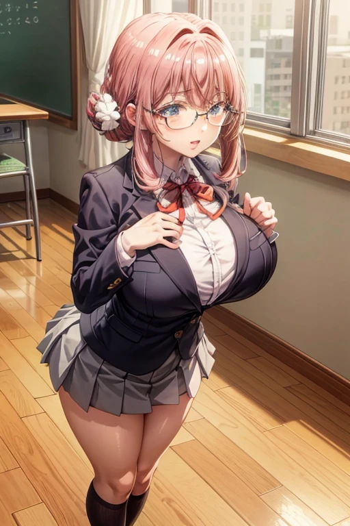 anime female character in School uniform, with short skirt, 
BREAK
, nakamuramisaki, double tail, Glasses, black fur, (beautiful,huge_old:1.3), milf,
BREAK
, 1 girl, Alone, standing in the garden, Whole body, full figure,
BREAK
, beautifully detailed illustration of a cozy and meticulously decorated school classroom with warm lighting, vibrant colors, and a cozy atmosphere.
BREAK
, School uniform, high thighs, burezaa jacket (blazer), bow, School uniform, bowtie, shoes, moccasins, Love,
BREAK
, beautiful detailed eyes, beautiful detailed lips, extremely detailed eyes and face, long eyelashes,
BREAK
, half: oil painting, atmospheric lighting, dream color palette, detailed interior decoration, calm and peaceful environment,
BREAK
, (Best Quality,4k,8k,High resolution,masterpiece:1.2), ultra detailed,