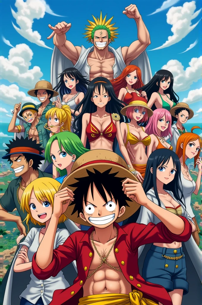 Create a unique one piece image of everyone