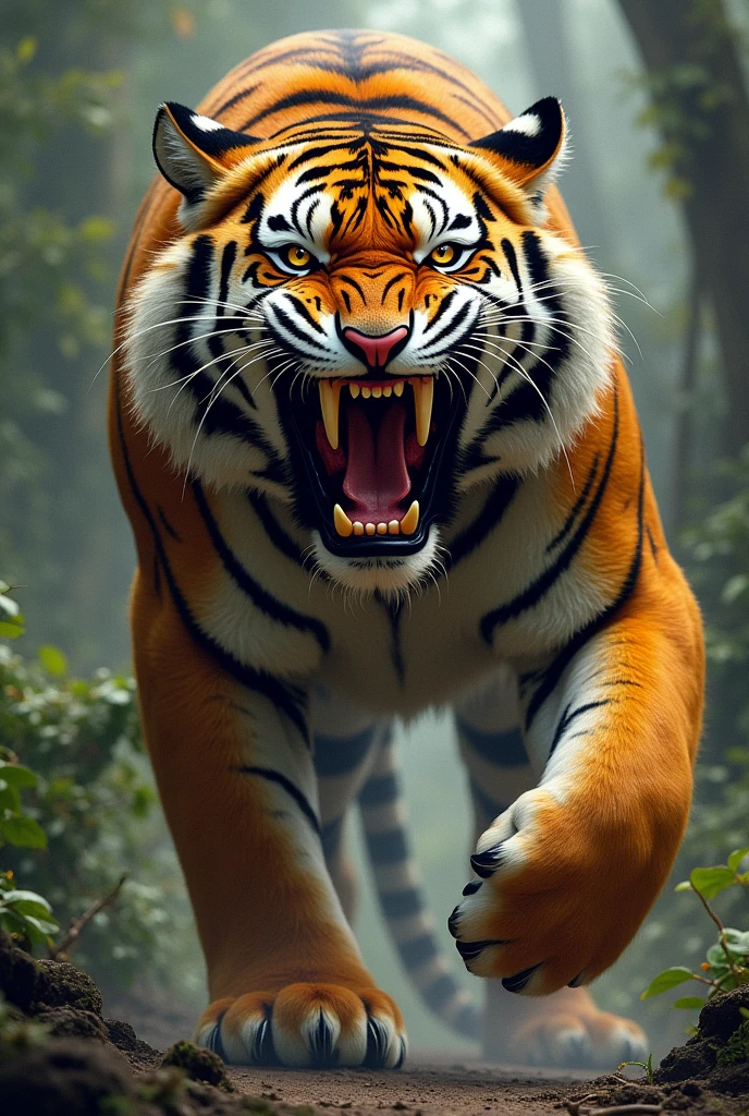 drawing of a tiger with its mouth wide open