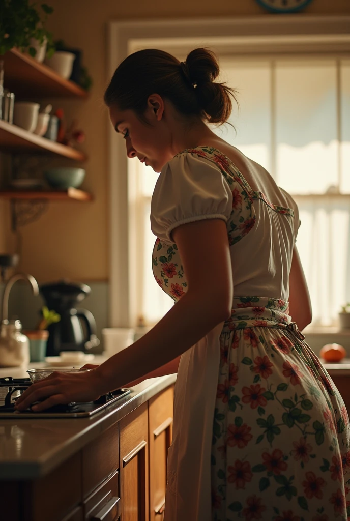Housewife bending over