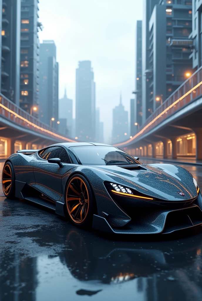 Turbocharged car, futurist