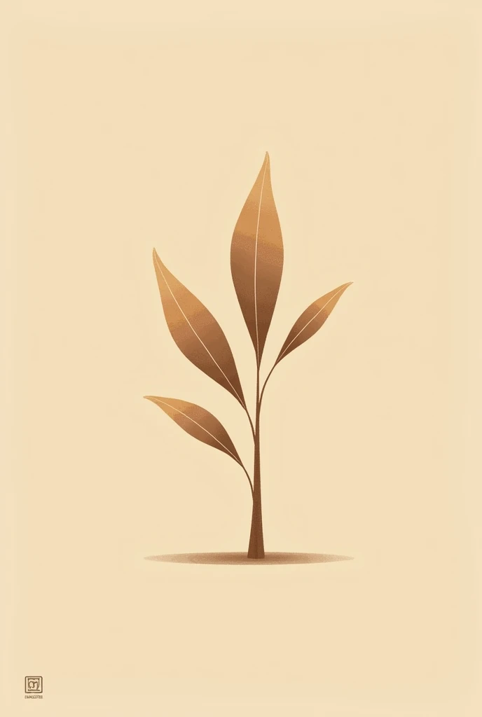 Create a symbol for an art university, with light brown background, Elegant and simple