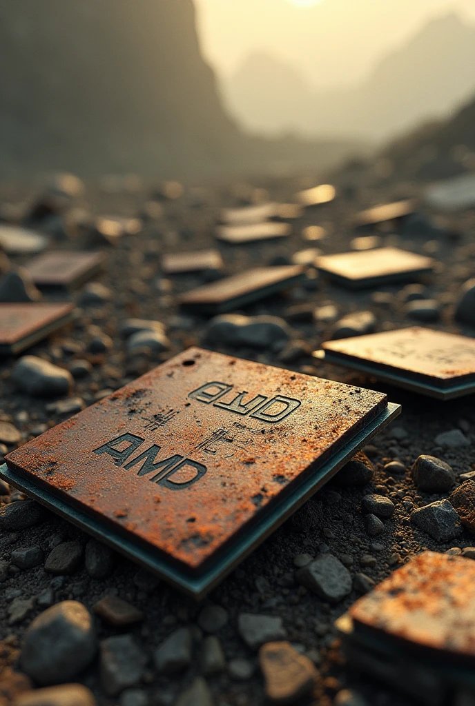Create an image of AMD processors, rot