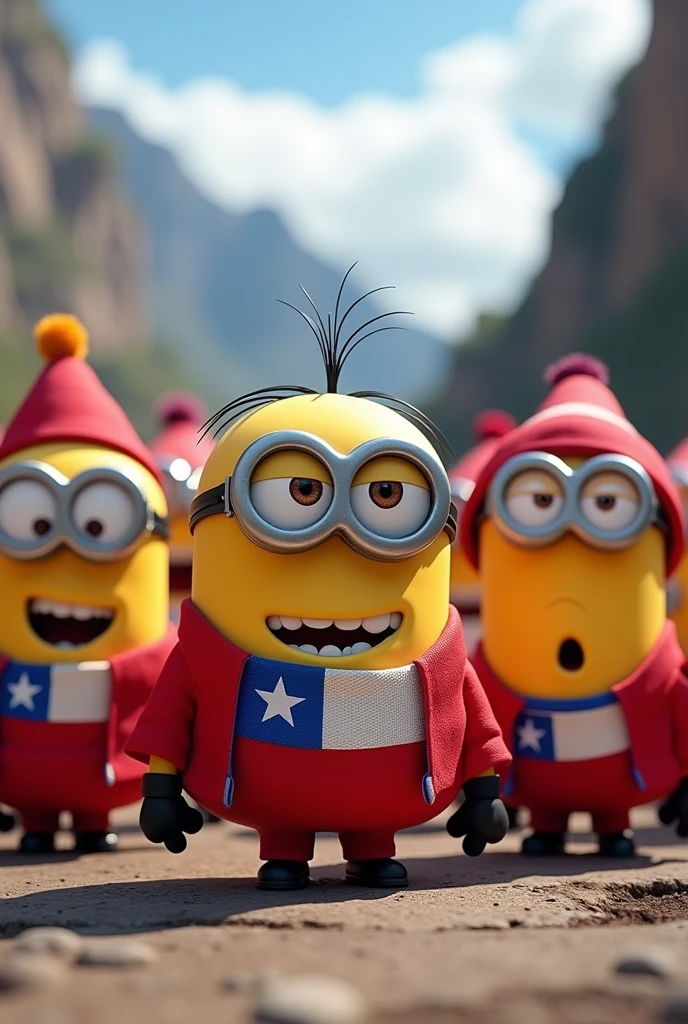 Minions with Chilean flag
