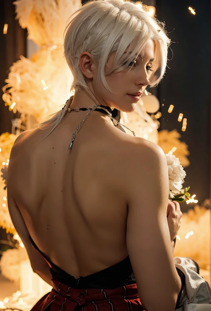 white hair back