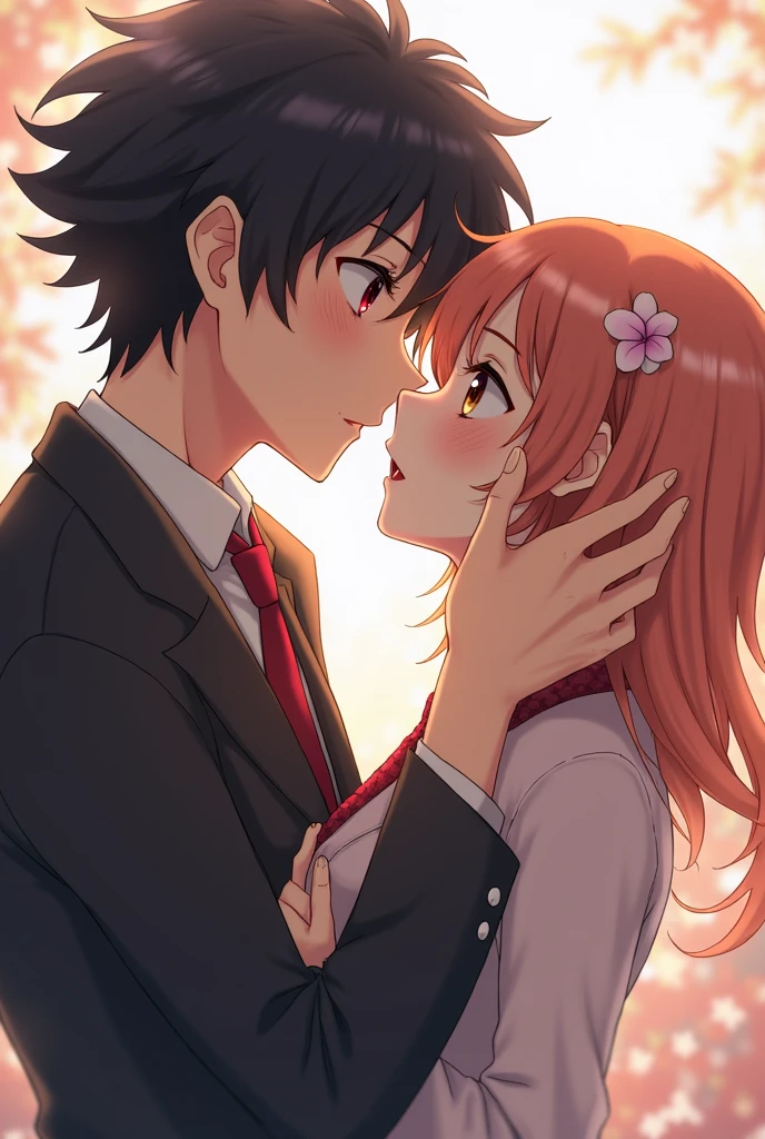 Natsume Hyuuga kisses Mikan Sakura
