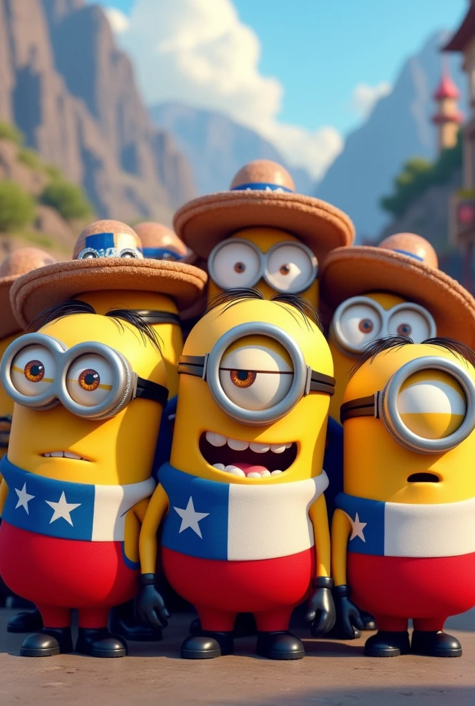 Minions with Chilean flag