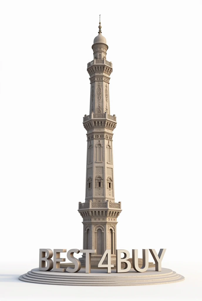 Minar e Pakistan in loher look realistic 4k  with white background write Best4Buy with depth
