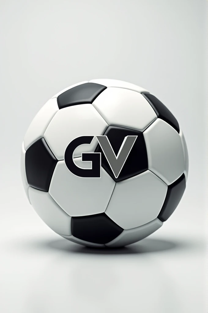 One ball of soccer with the letter GV in the middle of her