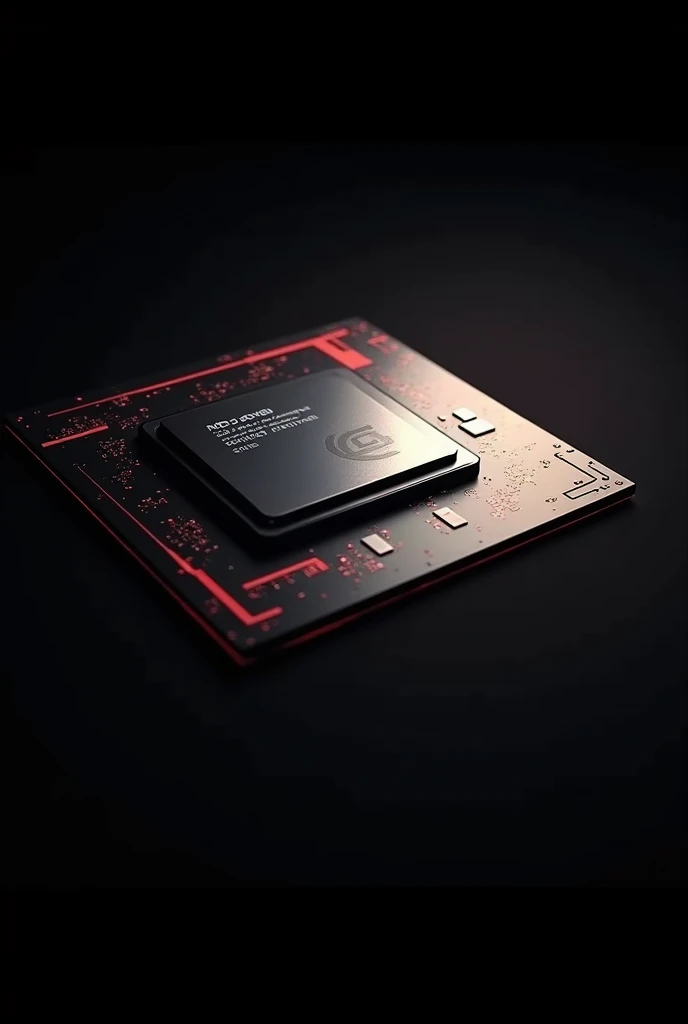 Create a magnificent 4k image from AMD processors, , black backdrop,