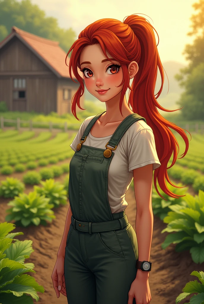young adult, Female One, Red-Haired, Asian, farmer