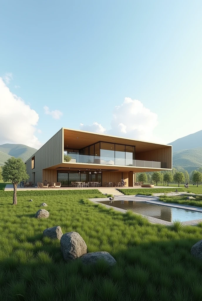 make an image of a company building with the name "seeds of the field'