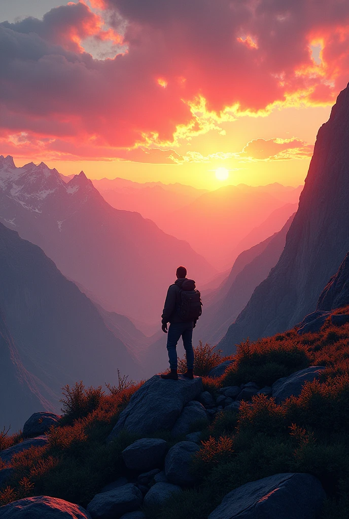 Sunset on the mountain