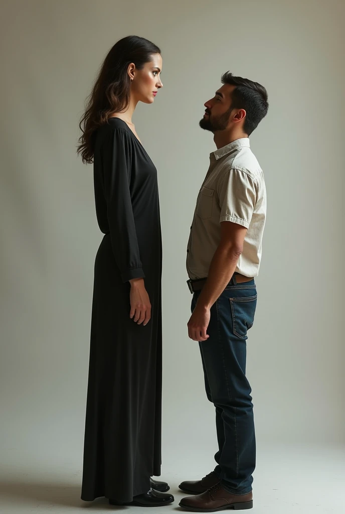 164 tall woman next to 153 tall man