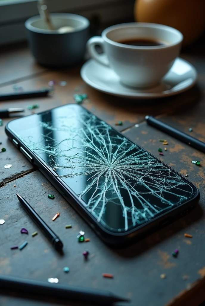 Cracked smartphone